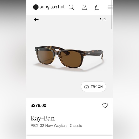 Rayban Wayfarer Classic Matte Brown Tortoise POLARIZED RB2132 - Picture 2 of 14